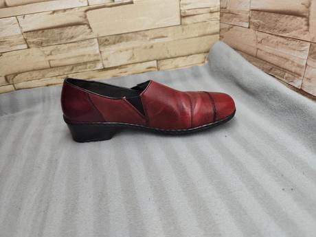 Rieker 37 - dámske kožené bordové našuchovačky, rieker,37