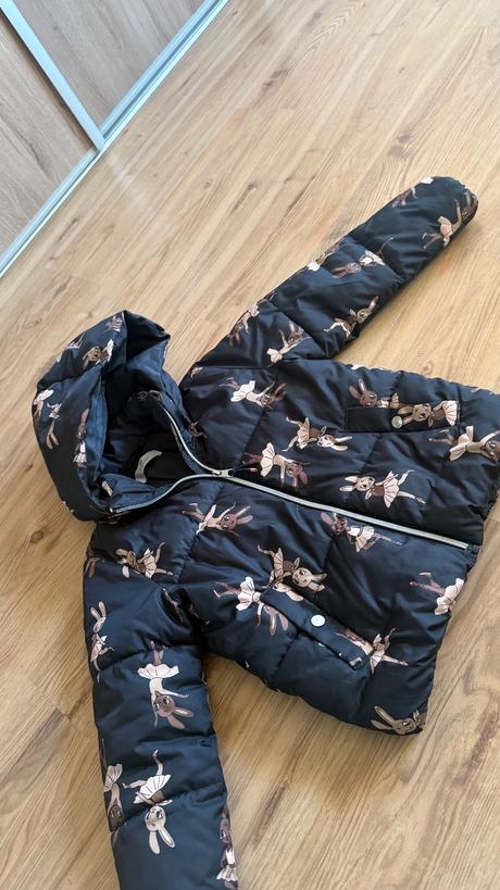 Zimná bunda baletka zajacik, h&m,128