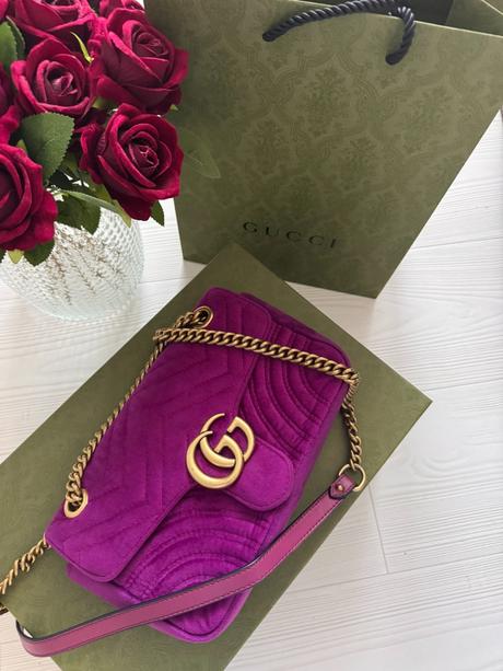 Gucci purple velvet mini gg marmont bag, gucci