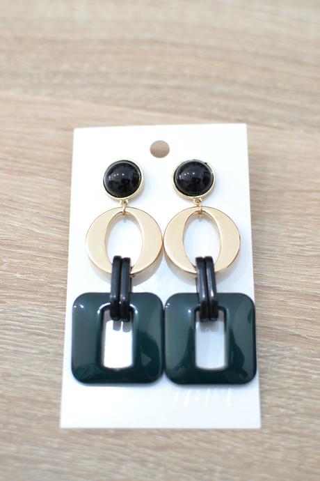 Tmavozelené náušnice, h&m