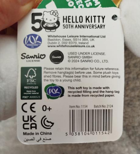 Bielo zlatá hello kitty 25cm - nová s visačkou,