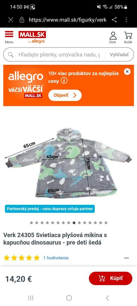 Svietiaca mikina / nahrada deky, 