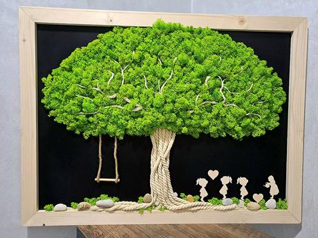 Machový obraz, strom s príbehom 80x60cm,