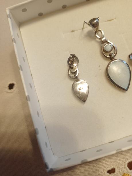 Strieborný set modrý,