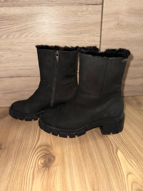 Dámske kožené zateplené čižmy, tamaris,38