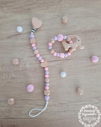 Retiazka na cumlík a hryzadielko - set,