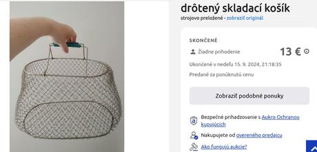 Predám retro skladací drôtený košík,