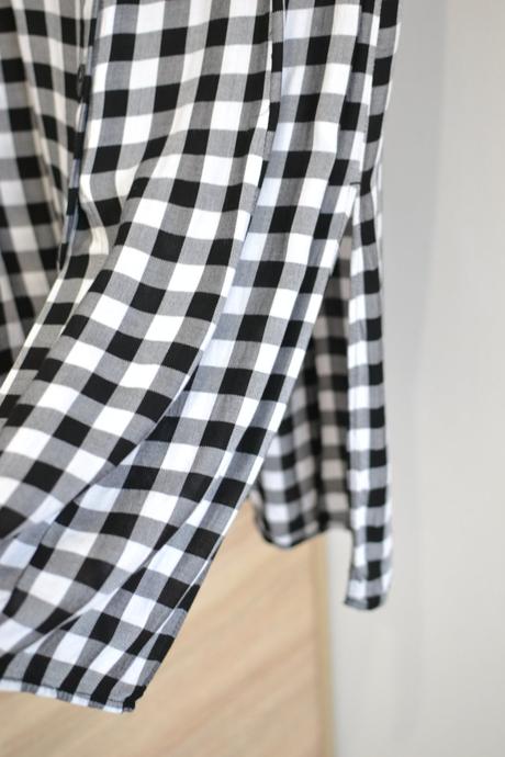 Bielo-čierna kockovaná sukňa 40, h&m,40