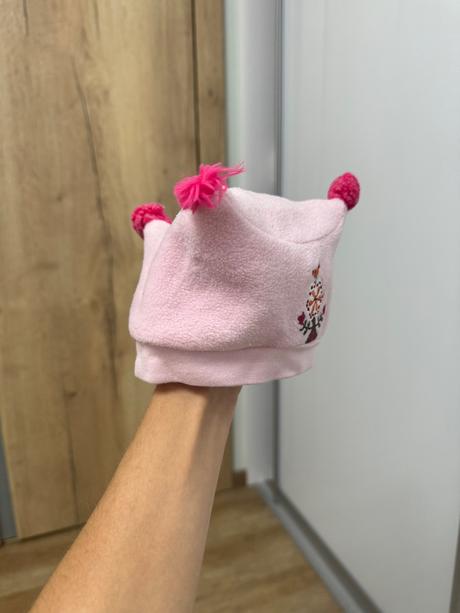 Ružová čiapka beebies 4-9mes., beebies,68