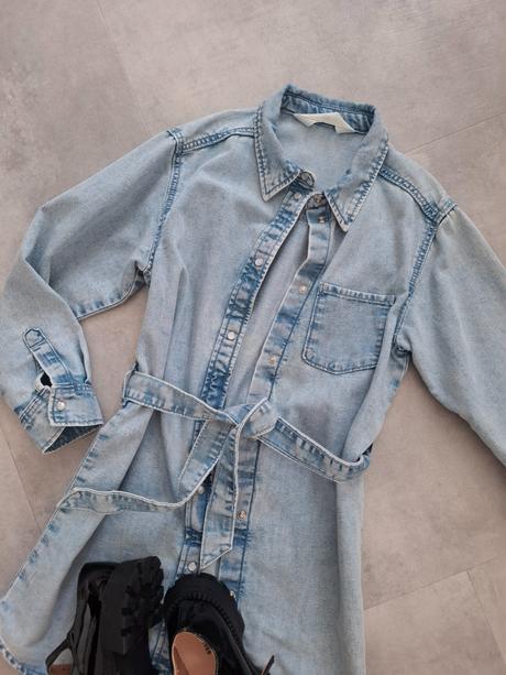 Rifľové šaty, h&m,128