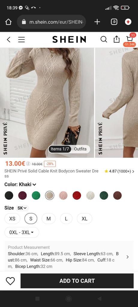 Shein svetrové šaty, s