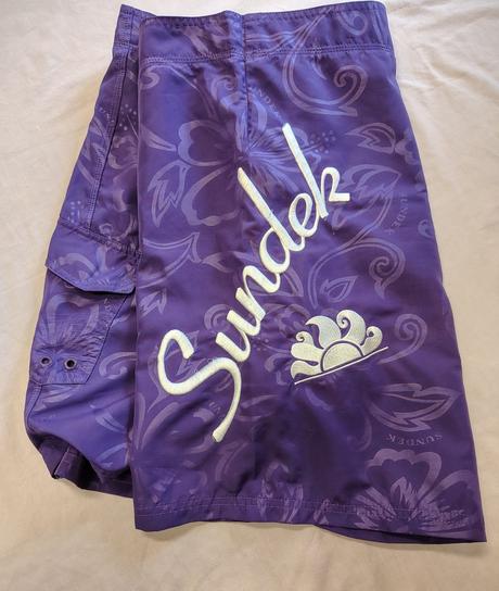 Pánske fialové kúpacie šortky, sundek, 36, xl, xl