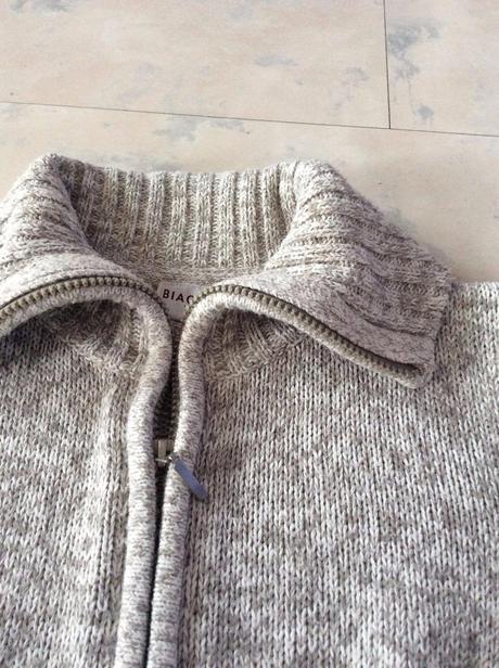 Melírovaný sveter na zips s/m, m