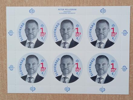 Prezident sr peter pellegrini známky hárček 6 ks,