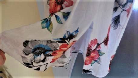 Naturálne biele kvetované šaty over size, xl