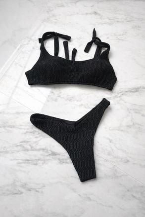 Dvojdielne plavky v čiernej farbe so štruktúrou, calzedonia,s