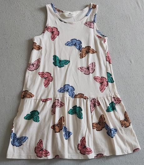 Šaty farebné motýle h&m 110/116, h&m,110
