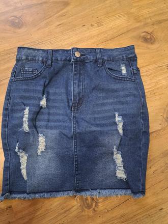 Riflová nenosená sukňa, m