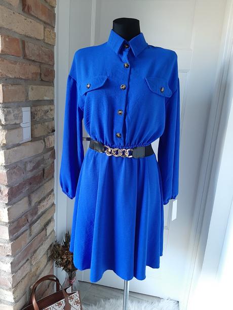 Dámske šaty s opaskom, 38 - xl