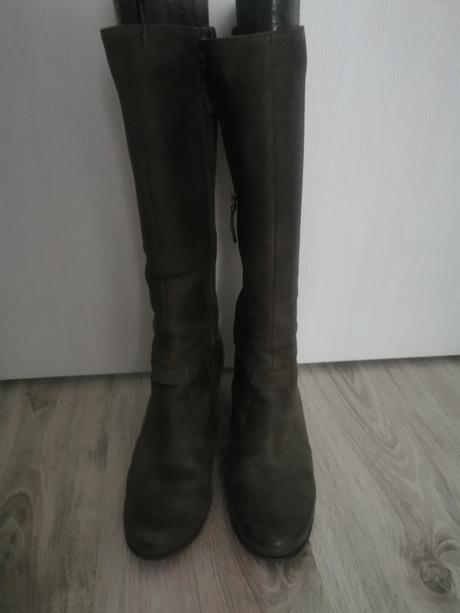 Elegantné vysoké kožené čižmy veľ. 37/vd 24cm, ecco,37