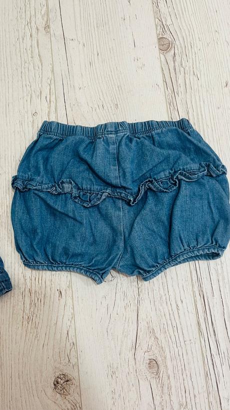 Riflove šaty a kraťasy 86, h&m,86