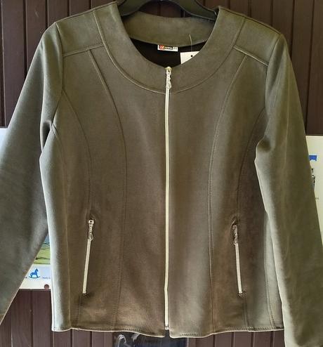 Prechodná bundička z usne na zips, 40 - xxxl