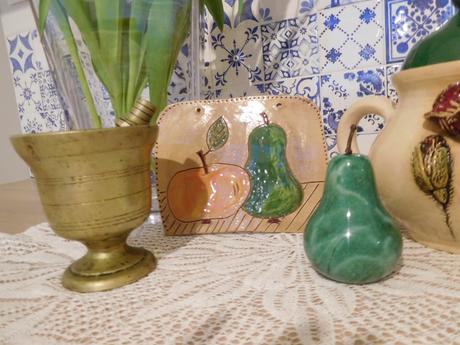 Do zelena dekorácia kuchyňe mažiar,hruška mramor,