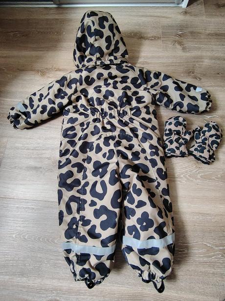 H&m zimný overal a rukavice s leo vzorom, h&m,92