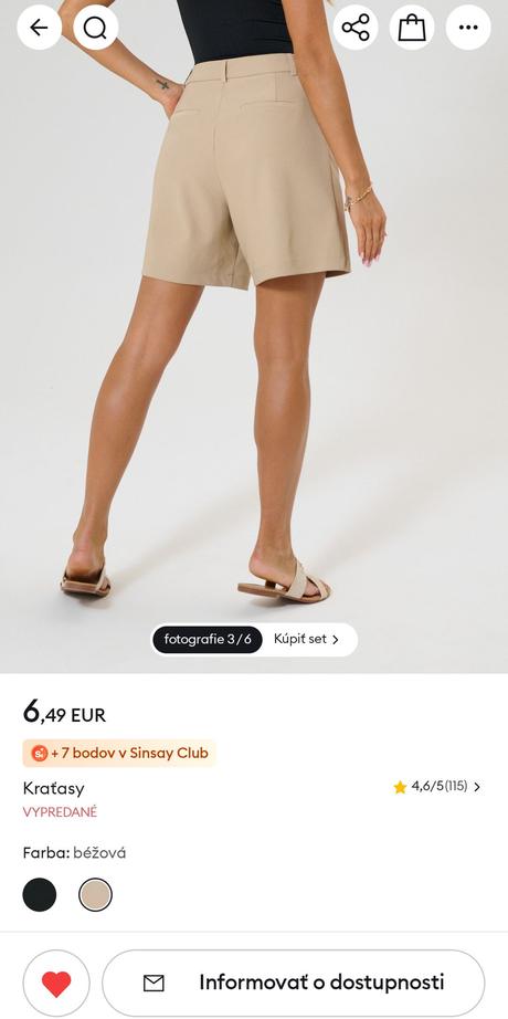 Kraťasy elegantné, sinsay,m