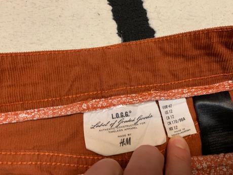 Menčestrová minisukňa, h&m,42