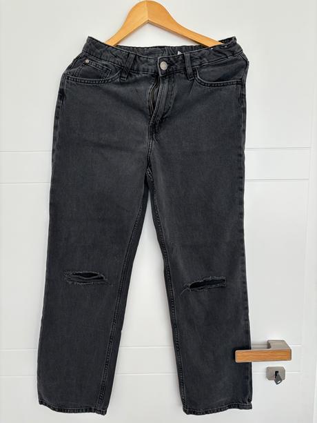 Čierne rifle loose waist, h&m,158