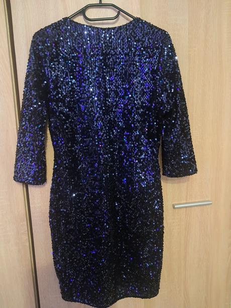 Modré flitrové šaty, dorothy perkins,m