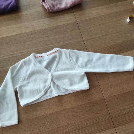 Bolerko smotanové ivory biele, h&m,74