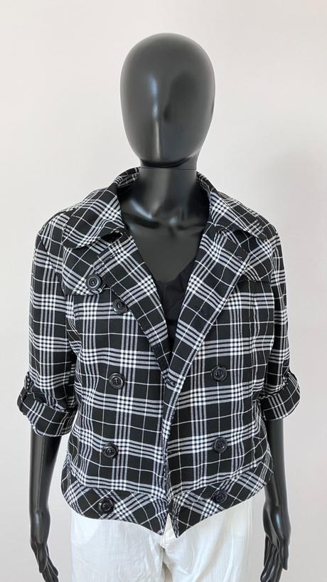 Čiernobiele sako s 3/4 rukávom dromedar (42), l