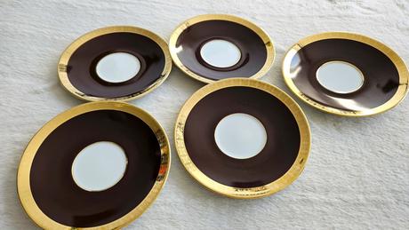 Retro porcelánové podšálky / tanieriky, čssr, 