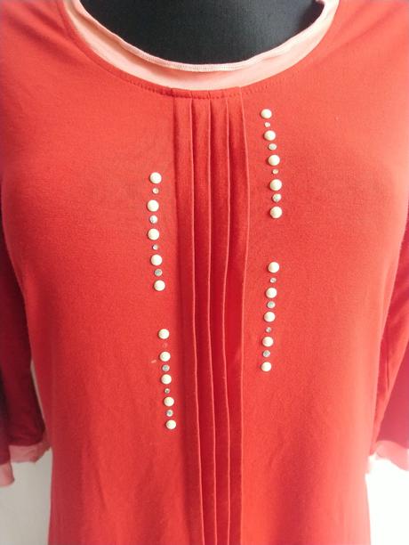 Dámsky červený elastický top, gliv, l