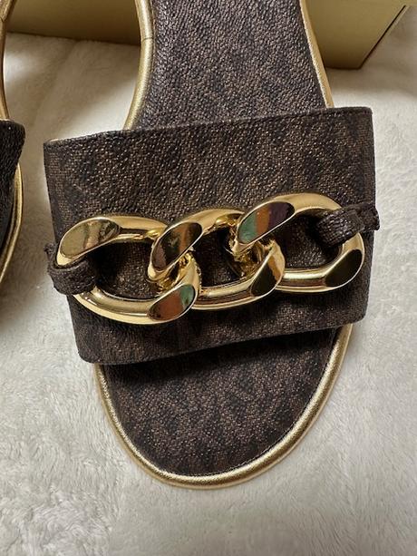 Hnedé šľapky s retiazkou zn. michael kors originál, michael kors,39