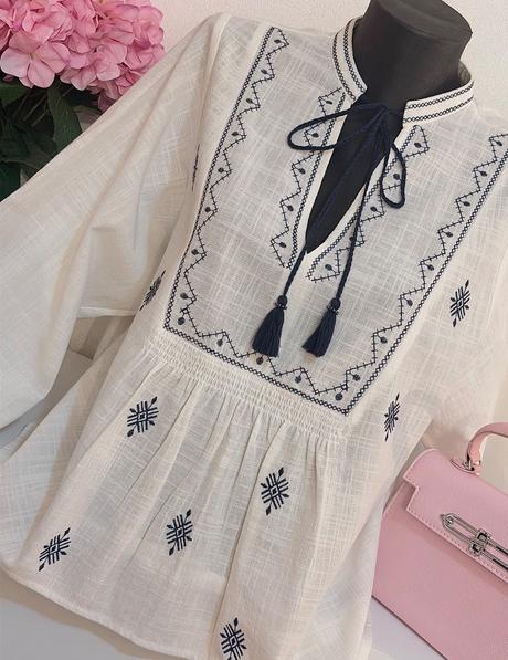 Luxusná vyšívaná blúzka - boho štýl, zara,s