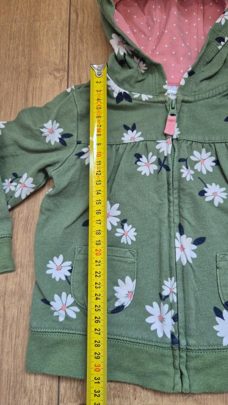 Krásny set mikina+body+leginy kvetinový, carter's,86