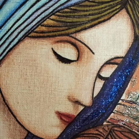 Obraz panny márie a malého ježiška.,