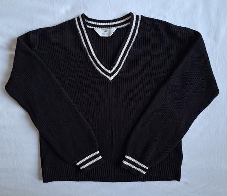 Pulóver čierny pletený, h&m,146
