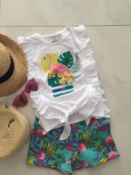 Volánové tričko a šortky, primigi,104