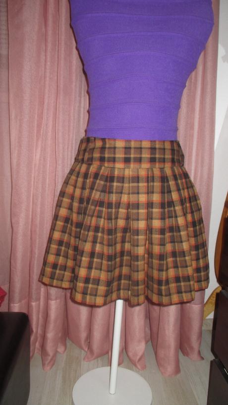 Trendy káro skladaná sukna do a, fishbone,m