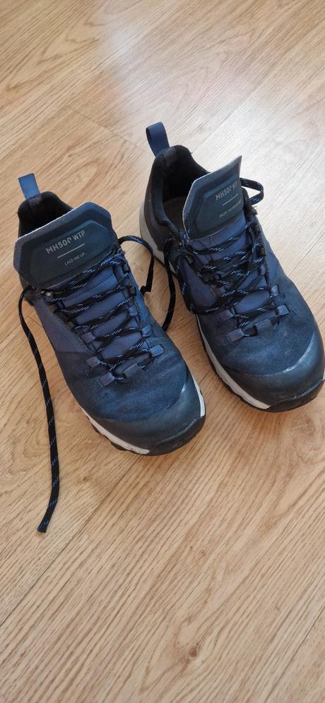 Pánska turistická nepremokavá obuv mh500 modrá, quechua,39