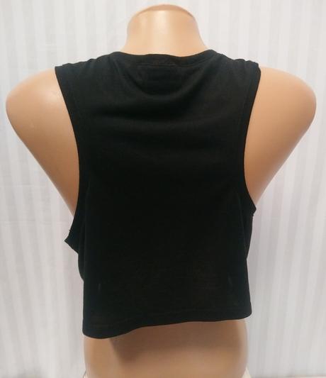 Dámsky čierny crop top s motívmi, atmosphere, l, atmosphere,l