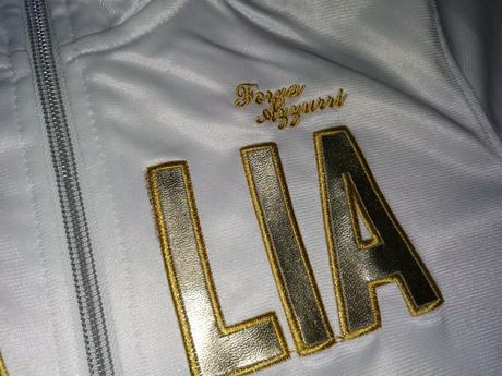 Biela lesklá mikina italia cca 3-roky, 104