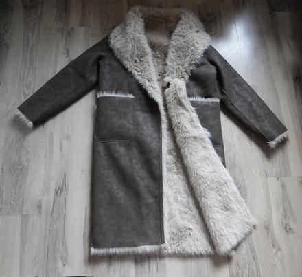 Teplý kožušinový kabát zara, zara,s