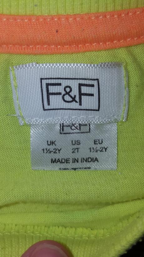 Neonove tričko na 12-18 mes, f&f,86