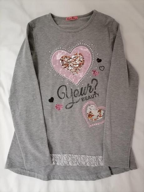 Sivá mikina s flitrami, 152