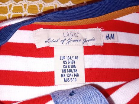 Pekné pásikavé tričko vhodné ako darček, h&m,140